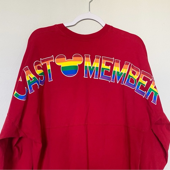 Disney Cast Member Pride Spirit Jersey Rainbow Mickey Mouse Red Unisex Sz Medium - Picture 7 of 10